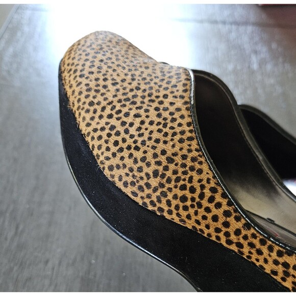 Sacha London Sz 6 Leopard Print Platform Shoes Calf Hair Wedge Heel Classic - Picture 7 of 7
